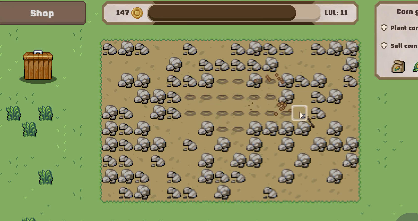 Clickdew Valley crop watering and farm progress