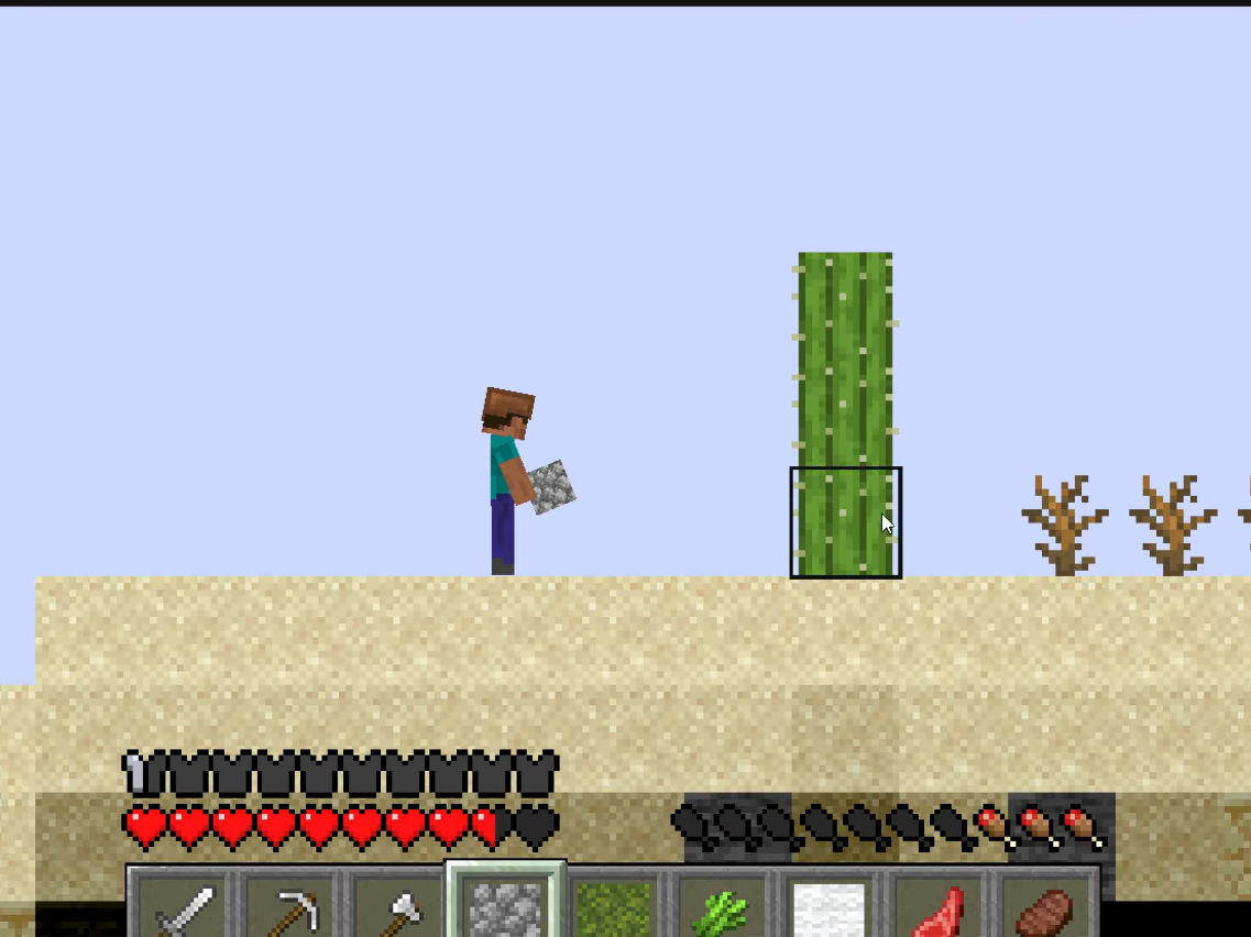 Paper Minecraft 2D sandbox building gameplay