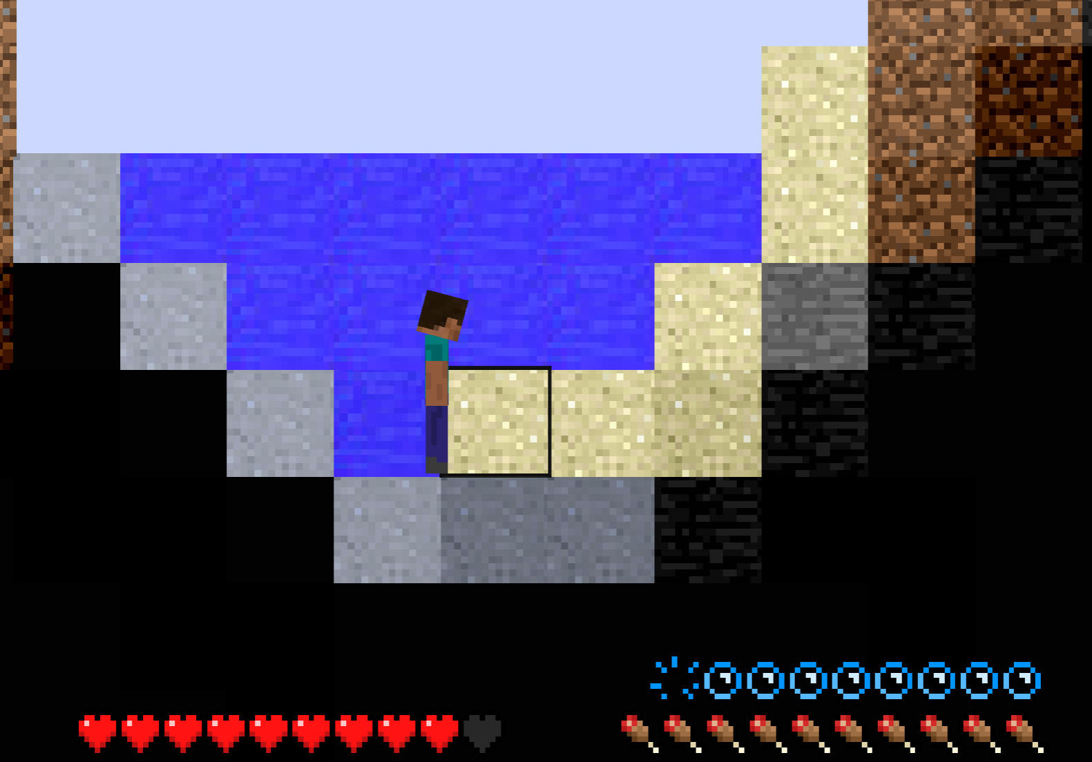 Paper Minecraft survival mode mining and crafting